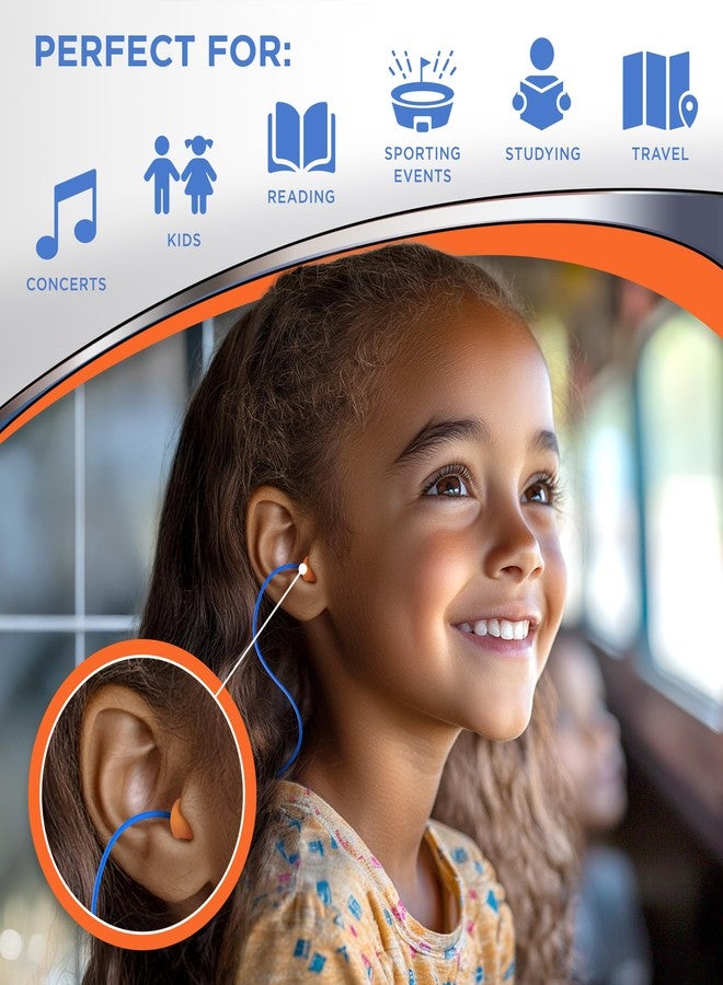 HEAROS Just for Kids Foam Ear Plugs, NRR 28, 3 Pairs, X-Small, Corded Hearing Protection (0005) - Image 5